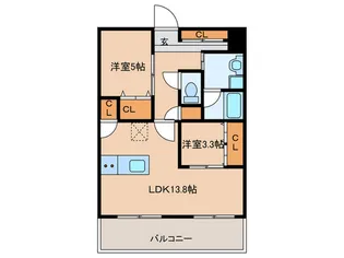 CRESCENT六本松南【2階】の間取り