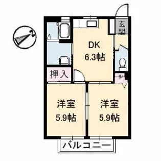 シャーメゾン湯布田【1階】の間取り