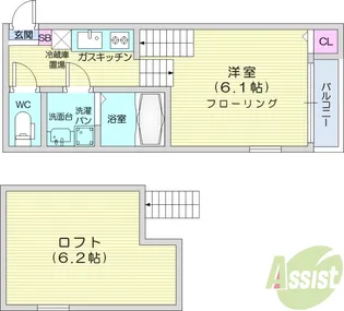 ハーモニーテラス東仙台14【1階】の間取り