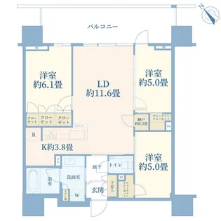 プラウドタワー相模大野クロス タワー棟【11階】の間取り
