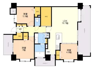 アクタス博多グランミライ【4階】の間取り