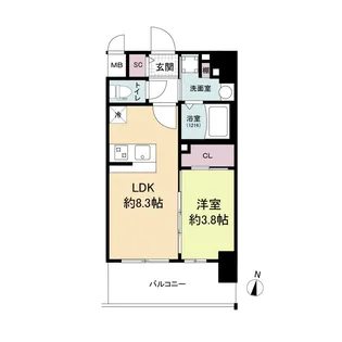 エスリードレジデンス梅田グランゲート【7階】の間取り