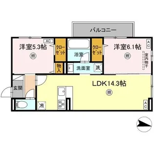 クオリティパレス真砂【2階】の間取り