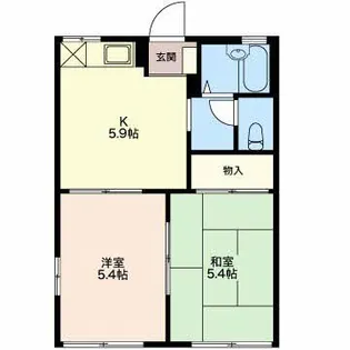 田村ハイツ【1階】の間取り