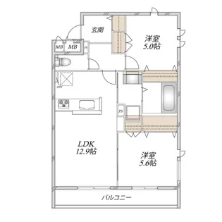 【へーベルメゾン】グランドゥール ソレイユ 浦和II【3階】の間取り
