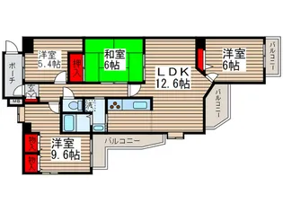 ラミ-ユ松戸ハイライズ2号棟【1階】の間取り