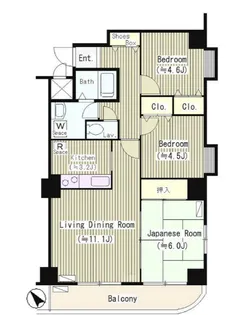 フォレストヴィラ若林【2階】の間取り