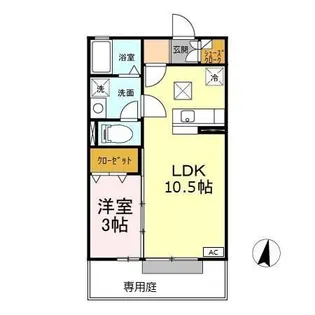 COMODO楠III【1階】の間取り