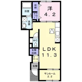 ドリーム・ワン【1階】の間取り