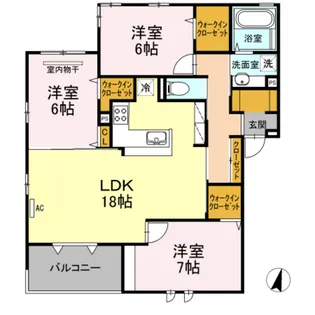 キャトルセゾン井口【3階】の間取り