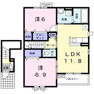 エヴァーグリーン納富分II【2階】の間取り