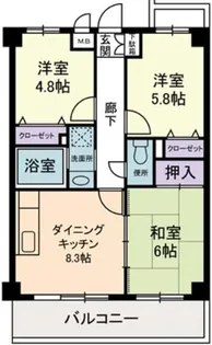 アルデール新城【2階】の間取り