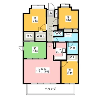 ポレスターブロードシティ富士宮【12階】の間取り