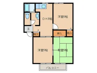 シャルムシェソワC【2階】の間取り