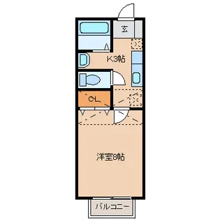 アスティオン荒井【1階】の間取り