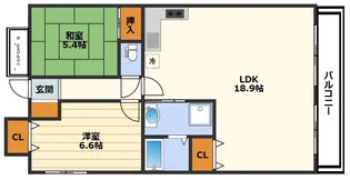アドバンテージ天神橋【3階】の間取り