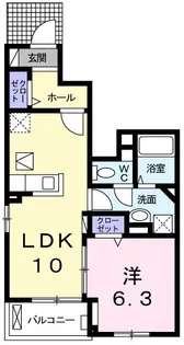 プラージュ デ ラムール【1階】の間取り