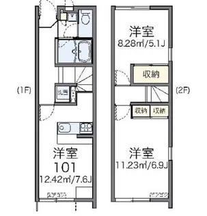 レオパレスグレシア【1階】の間取り