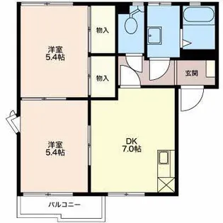 シャイニーグレンジ岡B【1階】の間取り
