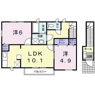 サンパティーク・ウエストI【2階】の間取り