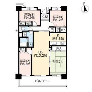 URコンフォール上倉田【10階】の間取り
