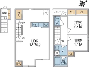 アレーゼ下馬【2階】の間取り