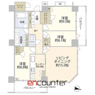 THE KOSUGI TOWER【49階】の間取り