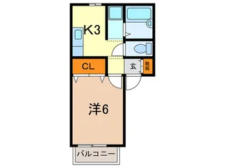 ジェントリ-甲東園【2階】の間取り