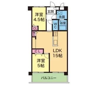 YKハイツ宮の上【2階】の間取り
