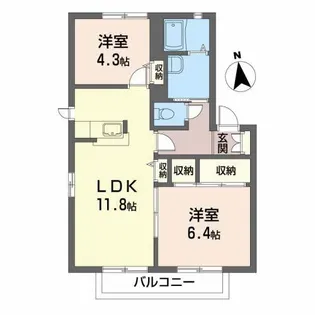 グリーンフィールズI【2階】の間取り