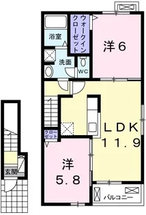 サニー ハピネスII【2階】の間取り