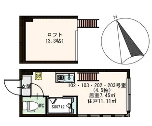 ハーモニーテラス貫井【1階】の間取り