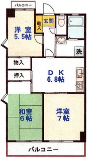 中村レジデンス【3階】の間取り