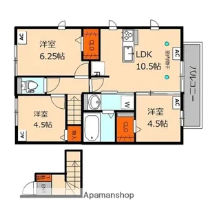 グリシーヌA・B棟【2階】の間取り