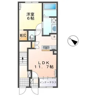 ニュークレスト七本松【1階】の間取り