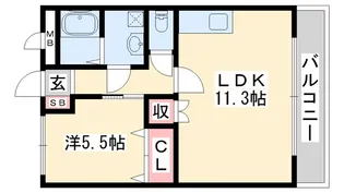 ビラージュ新野辺【1階】の間取り