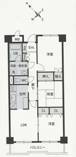 ダイアモンド新白河III【1階】の間取り