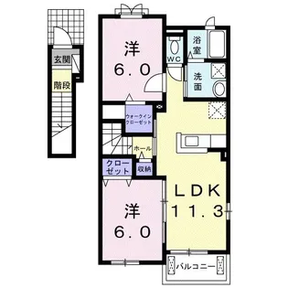 VILLA ESPOIR A【2階】の間取り