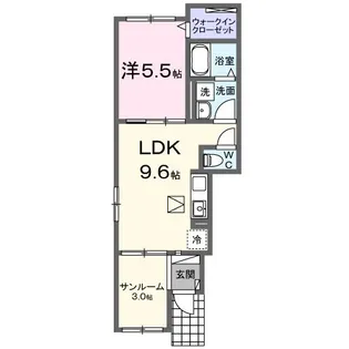 野口町水足アパート(028860601)【1階】の間取り