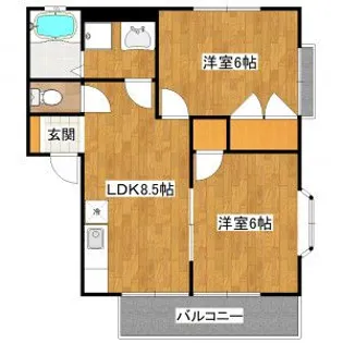コーポ誠B棟【2階】の間取り