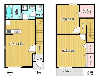 デンヒル白山Aの間取り