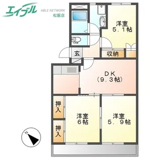 ラテール【1階】の間取り