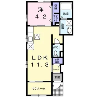 サニーコート A【1階】の間取り