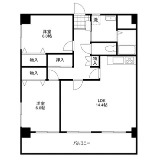 パレフロール城崎【3階】の間取り