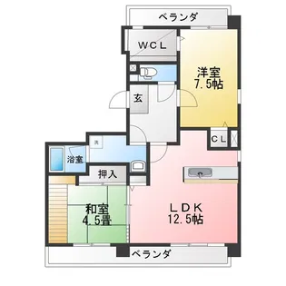 シャトー白壁【2階】の間取り