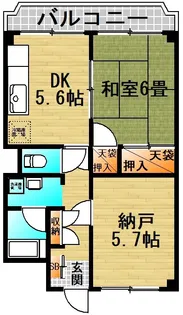 お花茶屋スカイマンション【6階】の間取り