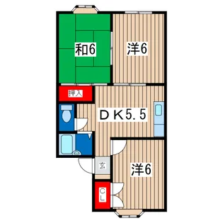メゾンダブールA【1階】の間取り