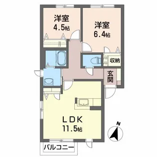 カーサ フェリース【2階】の間取り