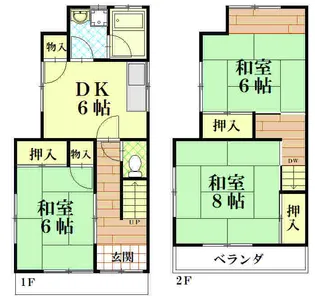 大阪府枚方市高田2【一戸建】の間取り