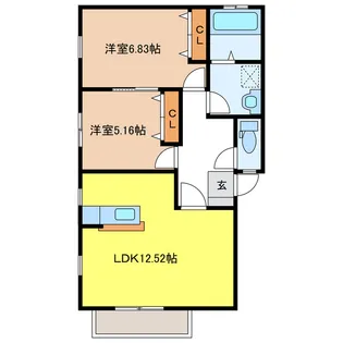 ノースタウンB【2階】の間取り